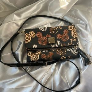 Dooney and Burke Animal Kingdom 20th Anniversary safari Mickey head cross body